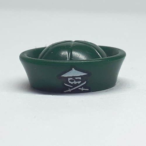 Lego Hat Sailor with Ninja Skull, Swords Print / Dark Green