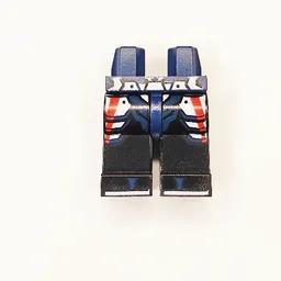 Hips and Black Legs with Red and White Armor, Dark Blue Zori Sandals, White Soles / Dark Blue