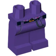 Hips and Dark Purple Legs with Striped Vest Tails, Black Belt with Orange Buckle, Pockets and Silver Chain Print (The Joker) / Dark Purple