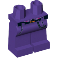 Lego Hips and Dark Purple Legs with Striped Vest Tails, Black Belt with Orange Buckle, Pockets and Silver Chain Print (The Joker) / Dark Purple