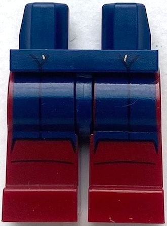 Lego Hips and Dark Red Legs with Dark Blue Pants and Black Wrinkles Pattern
