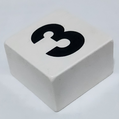 Lego Duplo Tile 2 x 2 x 1 with '3' Print