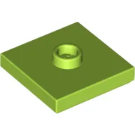 Plate Special 2 x 2 with Groove and Center Stud (Jumper) / Lime