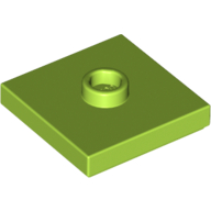 Lego Plate Special 2 x 2 with Groove and Center Stud (Jumper) / Lime