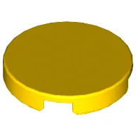Tile Round 2 x 2 with Bottom Cross / Yellow