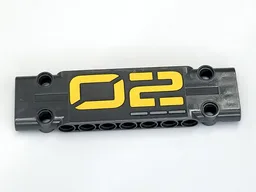 Technic, Panel Plate 3 x 11 x 1 with Yellow '02' and 3 Gray Dashes Pattern Right (Sticker) - Set 42081