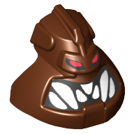 Lego Minifig Head Special, Piraka Avak, Eyes and Teeth Print / Reddish Brown