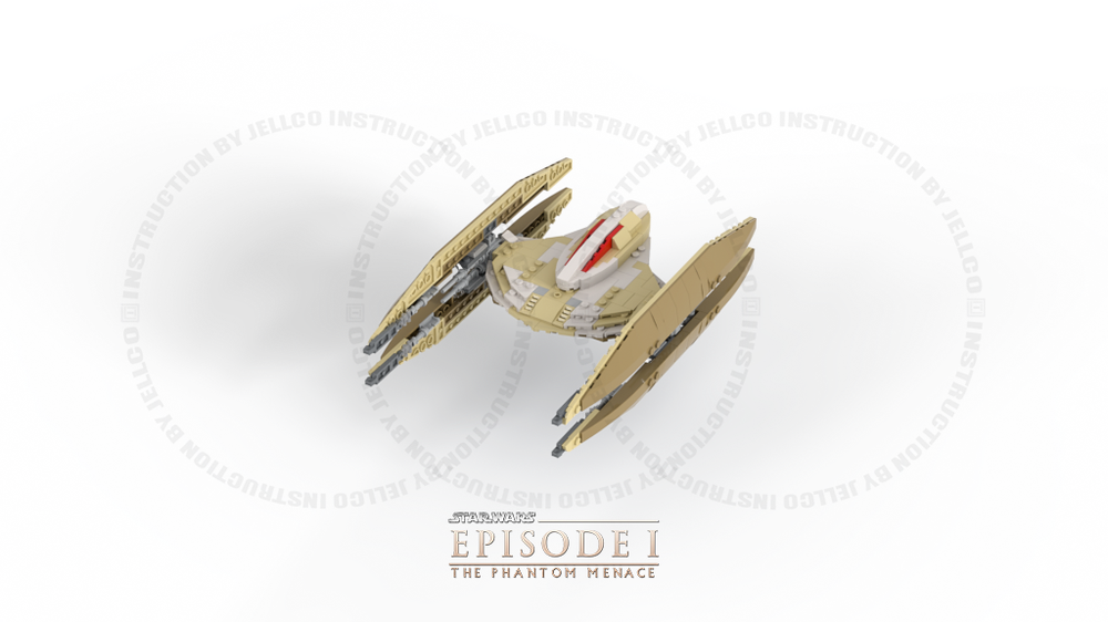 Lego Mini Size Vulture Droid Starfighter Colored version : No stand