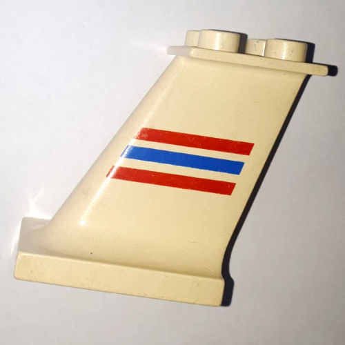 Lego Duplo Airplane Tail with Red and Blue Stripes Print