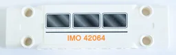 Technic, Panel Plate 3 x 11 x 1 with Three Black Windows and Orange 'IMO 42064' Pattern (Sticker) - Set 42064