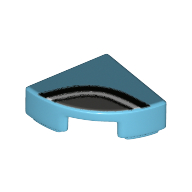Lego Tile Round 1 x 1 Quarter with Black/Dark Bluish Grey Circles Print