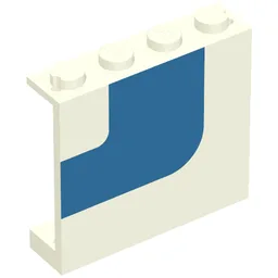 Panel 1 x 4 x 3 - Solid Studs with Blue Stripe Print Left