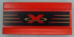 Vehicle, Spoiler / Plow Blade 6 x 3 with Hinge with Red and Yellow Extreme Team Logo Pattern (Sticker) - Sets 2963 / 6568 / 6589