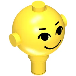 Homemaker Figure Head with Eyes, Eyebrows and Smile Print / Yellow