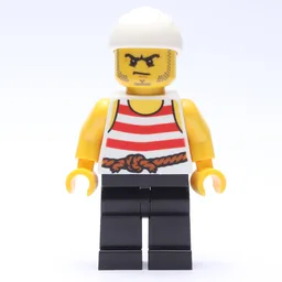 Pirate - Red Stripes, Black Legs, White Bandana