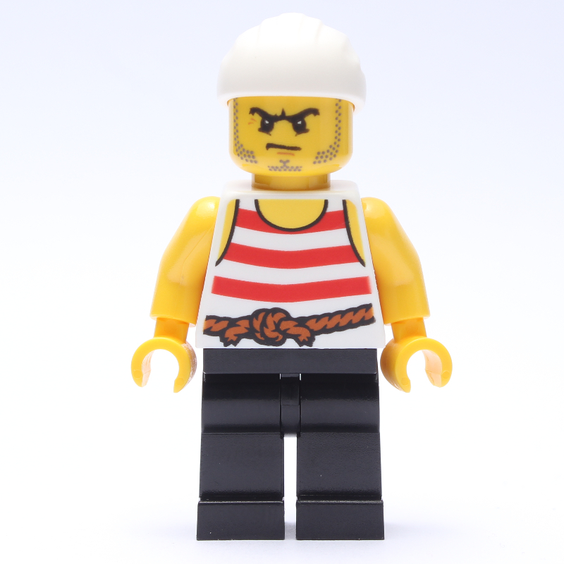 Lego Pirate - Red Stripes, Black Legs, White Bandana