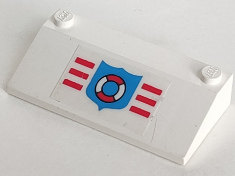 Lego Slope 33 3 x 6 with Inner Walls with Coast Guard Pattern (Sticker) - Set 6353