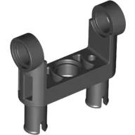 Technic Pin Connector Toggle Joint Smooth Double with 2 Pins [Square Holes] / Black