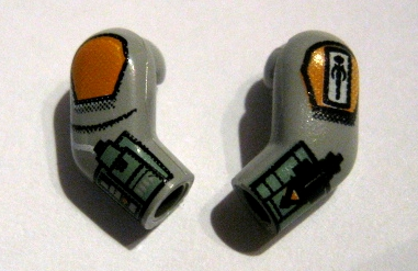 Lego Arm, (Matching Left and Right) Pair with SW Boba Fett Pattern