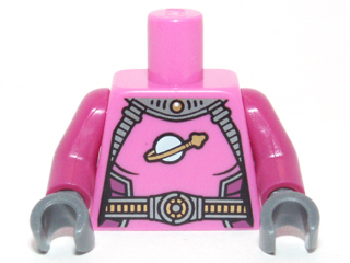 Lego Torso Spacesuit Female with Belts and Classic Space Logo Pattern / Magenta Arms / Dark Bluish Gray Hands