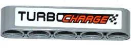 Technic, Liftarm Thick 1 x 5 with 'TURBO CHARGE' and Black Checkered Pattern (Sticker) - Set 42050