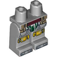 Lego Hips and Light Bluish Gray Legs with Armor, Small Dark Red Belt and Tan Print (Boba Fett) / Light Bluish Gray