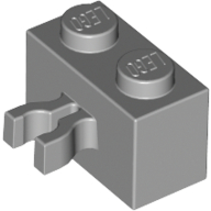 Lego Brick Special 1 x 2 with Vertical Clip [Thick U Clip] / Light Bluish Gray