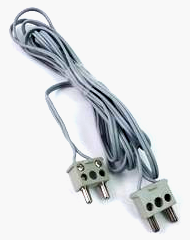 Lego Electric, Wire 12V / 4.5V with 2 Leads, 190 Studs Long with 2 Light Gray Electric, Connector, 2-Way Male Squared Narrow Long without Center Post with Center Hole (x466c190 / bb1136c01)