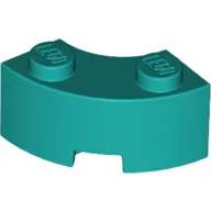Brick Round Corner 2 x 2 Macaroni with Stud Notch and Reinforced Underside [New Style] / Dark Turquoise
