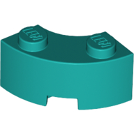 Lego Brick Round Corner 2 x 2 Macaroni with Stud Notch and Reinforced Underside [New Style] / Dark Turquoise