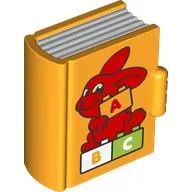 Duplo Book, Red Rabbit, Duplo Bricks with '1, 2, 3' Print / Bright Light Orange