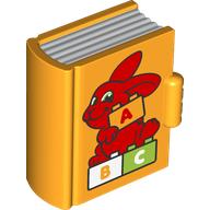 Lego Duplo Book, Red Rabbit, Duplo Bricks with '1, 2, 3' print / Bright Light Orange