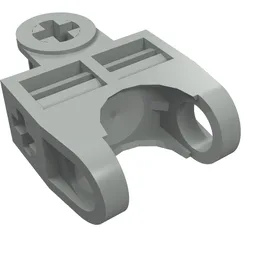 Technic Axle Connector 2 x 3 with Ball Socket, Open Sides / Light Gray