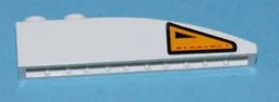 Slope, Curved 6 x 1 with 2 Studs with Orange and Black Warning Triangle Pattern Model Right Side (Sticker) - Set 7676