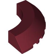 Lego Brick Round Corner 5 x 5 x 1 Slope, Bottom Cut Outs, No Studs, Flat Top / Dark Red
