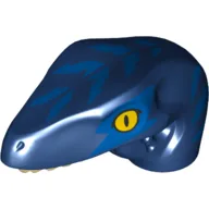 Animal Body Part, Dinosaur, Raptor Head with Yellow Eyes, Blue Stripes / Dark Blue