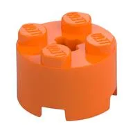 Brick Round 2 x 2 with Axle Hole / Orange