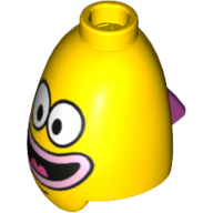 Lego Minifig Head Special, Conical, Fish with Smile Print (Spongebob Ice Cream Vendor) / Yellow