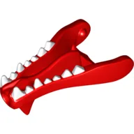 Creature Body Part, Dragon Head Lower Jaw with Round Hole on Front and White Teeth Print / Red