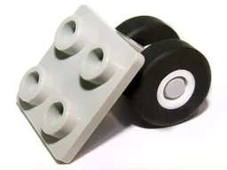 Plate, Modified 2 x 2 Thin with Dual Wheels Holder - Solid Pins with Space Shuttle Wheels