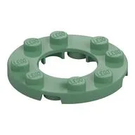 Plate Round 4 x 4 with 2 x 2 Round Opening / Sand Green