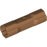 Technic Driving Ring Connector Smooth [2 rounded and 2 flat side walls] / Medium Nougat