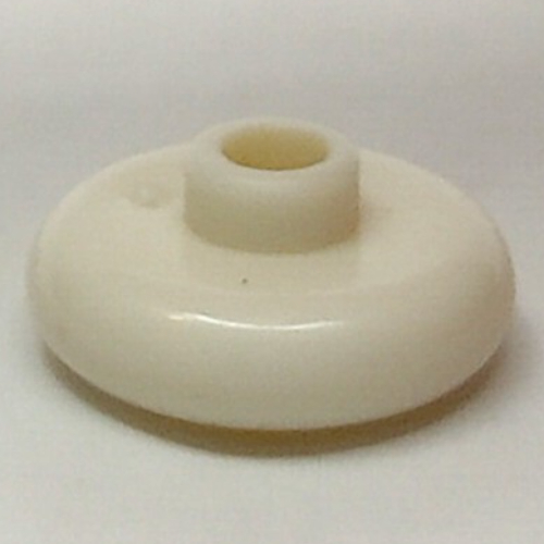 Lego Pen Bead, Round Short, Curved Edge / White