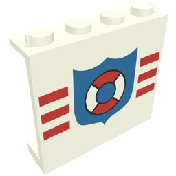 Panel 1 x 4 x 3 - Solid Studs with Coast Guard Print