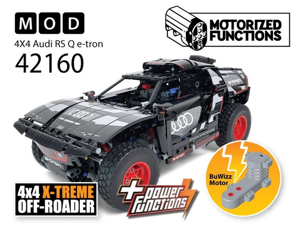 Lego 42160 Audi RS Q e-tron RC MOD for Power Function & BuWizz Mortors