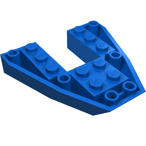 Lego Brick Wedged, Sloped Inverted 6 x 6 x 1 Boat Bow / Blue