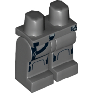 Lego Hips and Dark Bluish Gray Legs with Black Holster and Knee Pads Print / Dark Bluish Gray