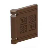 Book Cover with Leather Cover, Symbols Print / Reddish Brown