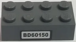 Brick 2 x 4 with 'BD60150' Pattern (Sticker) - Set 60150