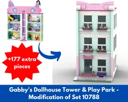 Gabby's Dollhouse Tower & Play Park - Modification of Set 10788